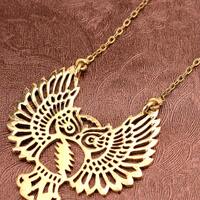 Brass Owl pendant, Women's jewelry, gift for girlfriend, Dainty necklace, brass jewelry for wome