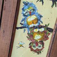 1980s Original Dorothy Chase Owl Painting: Vintage Signed Art