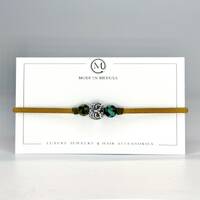 Sterling Silver Owl Band: African Turquoise Beaded Bracelet