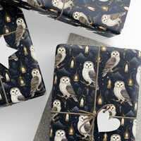Mystical Owl Wrapping Paper, Dark Academia Gift Wrap, Magical Birthday Gift Wrap, Goth Gift Wrapping