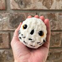 Snowy Owl Crochet, Snowball Owlet, Stuffed Toys, Birthday Present, Desk Pet, Halloween Decor, Chibi 