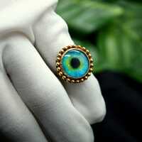 Owl Eye Silver Ring Handmade Jewelry Mothers Day