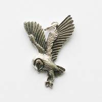 925 Sterling Silver Flying Owl (24.6x 17.6mm) Charm