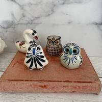 Vintage Owl, colorful owl, Owl Figurine, Ceramic Owl, Owl Lover, Owl Collector, Collectable Owl, Woo