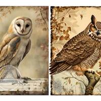 A4 Winter Owl Rice Paper