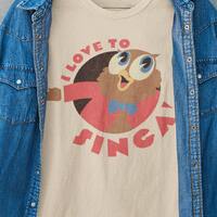 Vintage-Inspired Owl Jolson T-Shirt, 'I Love to Singa' Theme Classic Cartoon Nostalgia Unise