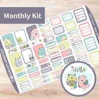 Cute Owls - Hobonichi Weeks Printable Monthly Sticker Kit (COWHM) (3.35x7)