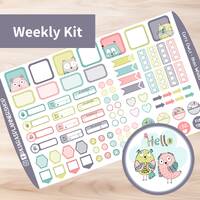 Cute Owls - Hobonichi Weeks Printable Weekly Sticker Kit (COWHW) (3.35x7)