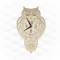 Gift Wall Clock Owl Laser Cut Design, SVG DXF Pattern, Laser Cutting Vector Template
