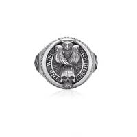 Owl Skull Mason Signet Ring for Men, Owl Skull Design, Masonic Square, Compass Fusion, Statement for