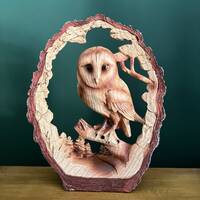 Eye catching Free Standing Graceful OWL ON A LOG decorative Ornament