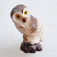 Vintage Miniature Owl Figurine | Resin Owl Figurine | Avian Display Art Deco