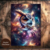 Owl Power Animal Portrait: Shamanic Spirit Art - Digital Download