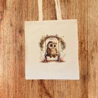 Owl gifts, owl tote bag owl gift for owl lover owl canvas cotton shopping bag, gifts for mum gifts f