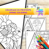 Dessins à colorier pour jeunes. Coccinelle, oiseaux, hibou, fleurs à colorier sur fani