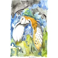 Limited Edition Owl Print by Diz Andrews, 260g Velvet Fine Art Paper
