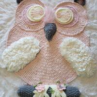 Owl #4- Crochet Owl Rug/Owl Rug/Animal Rug/Bedroom Rugs/Owl Accessories/Children's Rugs/Child