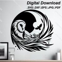 Owl in its natural habitat, nature Design, Cuttable Design, Digital Download. Vectorized EPS / SVG /
