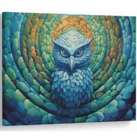 Surreal Owl Canvas Print, Intense Gaze Wall Art