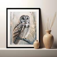 Great Gray Owl Art Print, Digital Print, Printable Wall Art Poster, Bird Painting, Winter Home Decor