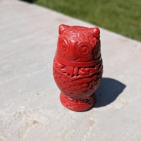 Franklin Mint Cinnabar Hawk Owl 1988 Treasury of Owls Series