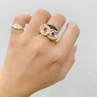 14K OWL RING