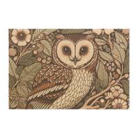 Floral Owl Doormat Eco Friendly Nature Tufted Coir Coconut Fiber Mat Welcome Mat Outdoor Decor Outsi