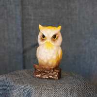 Miniature Porcelain Owl Figurine. Vintage Bone China Woodland Bird Perched on Branch. Dollhouse Dior