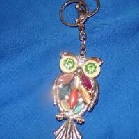 Owl Keyring Charm Keyring Owl Keychain jeweled with jewel eyes