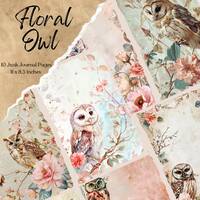 Fantasy Owl Junk Journal Kit | Watercolor Owl Journal Pages | Owl Junk Journal Printable Paper | Dig