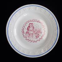 Antique ABC plate with Sign language and owls. By H. Aynsley & Co.
