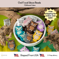 Owl Focal Silicone Beads, Focal Silicone Beads for Pens and DIY, Wholesale Silicone Beads, Silicone 