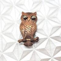 Vintage Bell Trading Copper Owl Brooch