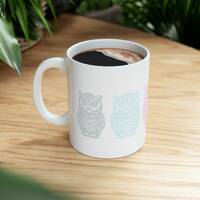 Pastel Owls Mug, Owls Art Mug, Owl Pastel Mug, Owl Coffee Cup, Owl Tea Mug, Owl Lover Gift, Owl Love