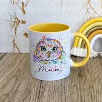 Personalised Owl Mug, Ceramic Drinking Cup, Owl Gift, Personalised Named Gift