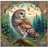 Barred Owl Printable PNG Owl Illustration Nature Prints Wall Decor Sticker Art To Download Sub Art B
