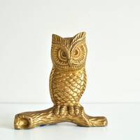 Vintage Brass Owl Figurine | Paperweight | Eclectic Home Decor | Brass Owl Figurines