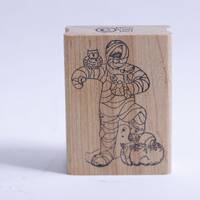 Funny Mummy with Owl, Ghost and Pumpkin, Halloween, Message Stamp, Paper Stamping, Card Making, Scra
