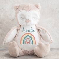 Personalised Owl Baby Teddy Bear Soft Toy Gift For Newborn Boy Girl 23cm New Baby Present