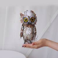 Handmade Paper Owl figurine cardboard papercraft statue recycling materials