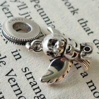 Harry Potter Hedwig Owl inspired dangle charm / pendant S925 Sterling Silver in gift pouch free fast