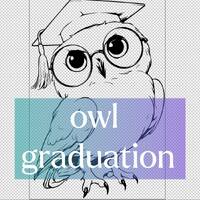 Adorable Graduation Owl SVG - Cute Owl with hat and glasses Vector Design for Cricut EPS pdf PNG Per
