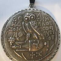 NEW-Owl of Athena AntiquVery High Relief  Coin/Pendant
