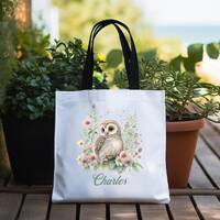 Personalized Nursery Animal Bag, Baby Owl Bag, Nursery Animal Gift, Baby Shower Gift, Owlet Nursery 