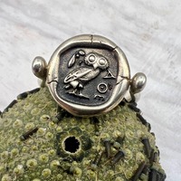 Athena goddess owl of Athena coin Spinner ring