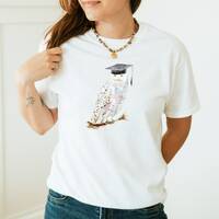 Snowy Owl Graduation T-Shirt, Watercolor Art