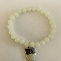 Light Green Bracelet with Owl Charm