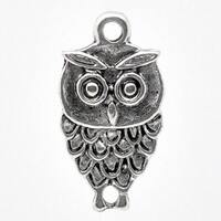 5 Pieces Antique Silver Small Owl Charms