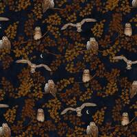 Timeless Treasures Fabric Night Owl, Birds of a Feather Collection Owls Flying and Sitting on Branch