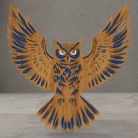 Owl SVG, Laser Cut File, 3 Layers Cut File,Art Piece for Glowforge,MultiLayer Laser Cut Files,Dxf
